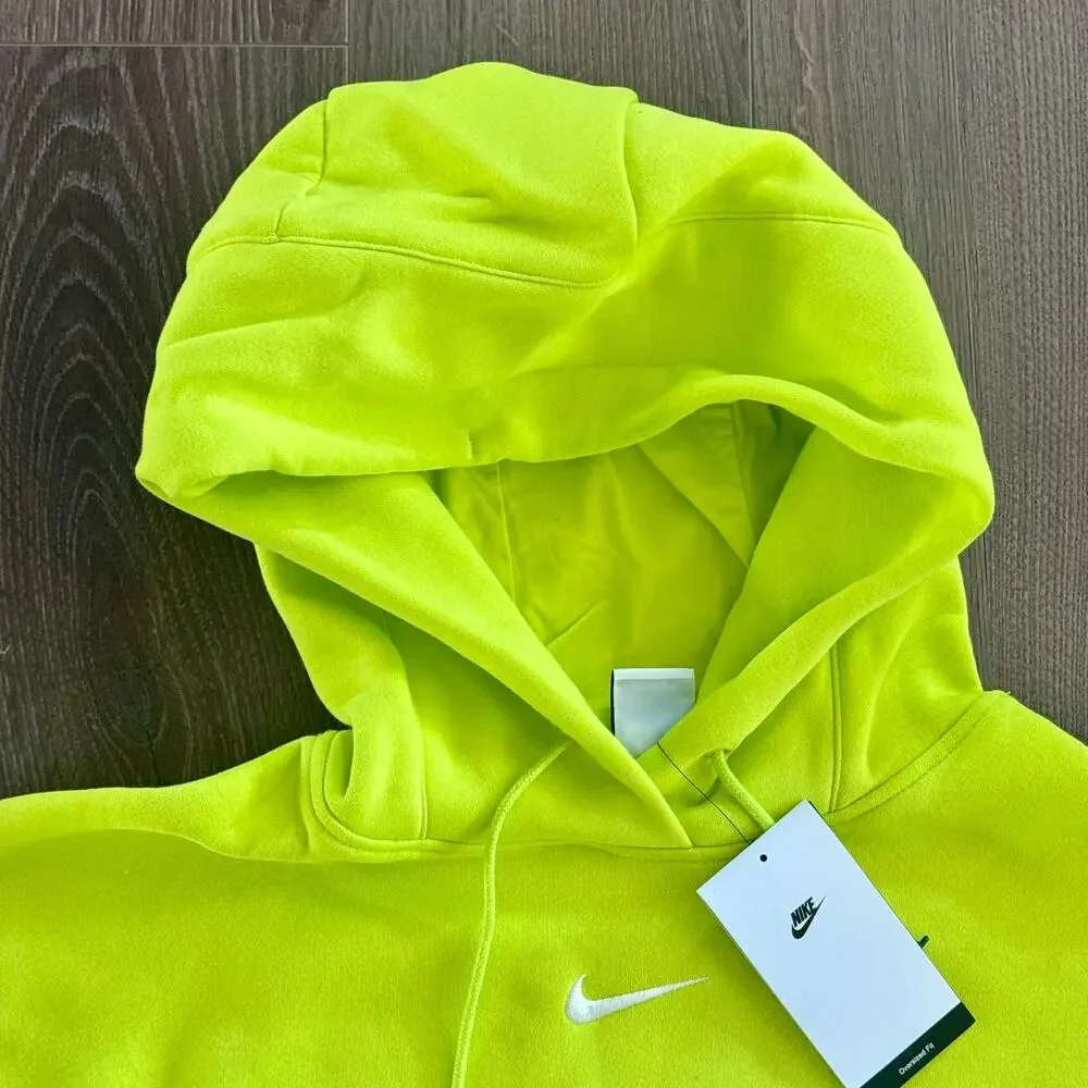 Nike Phoenix Fleece Over-Oversized Hoodie Sweatshirt Cyber Neon Green  Wmn Small